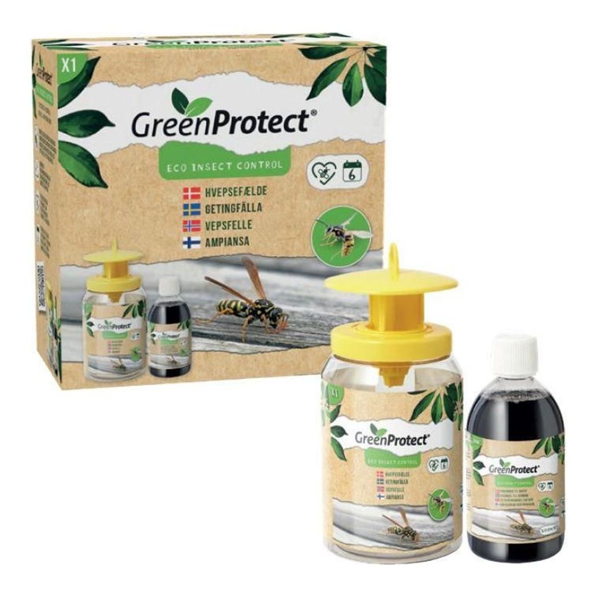 GreenProtect Hvepsefælde incl. 500 ml. lokkemiddel The Green Way