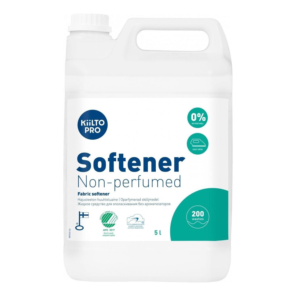 Kiilto Pro Softener Pure skyllemiddel uden parfume 5 Liter / 20 Liter