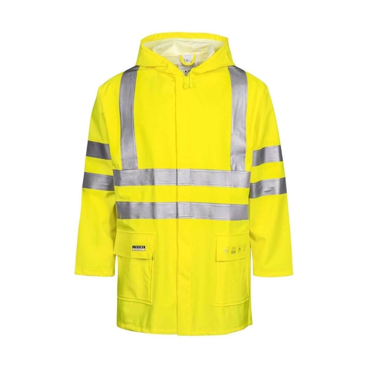 Lyngsøe brandhæmmende Hi-vis regnjakke PU/PVC FR-LR255