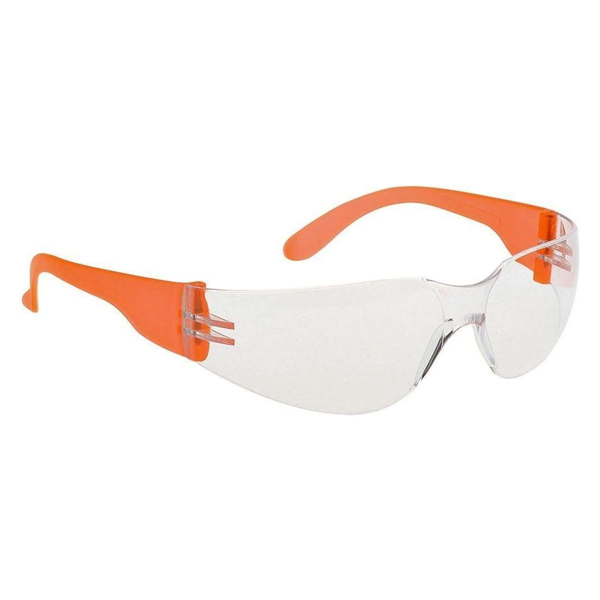 Portwest Wrap Around sikkerhedsbrille PW32 klar med orange stel