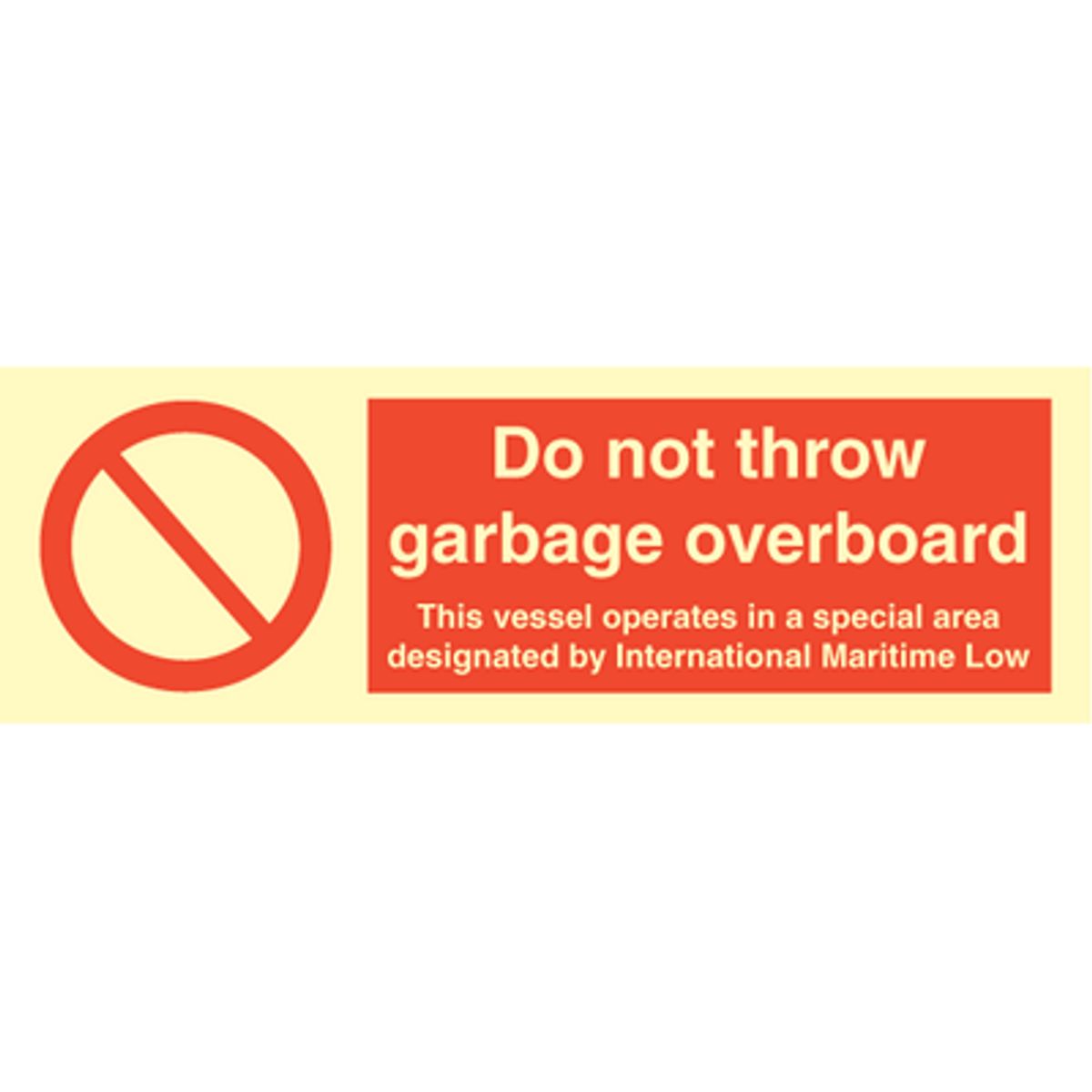 Sign IMO Do not throw garbage overboard 102078