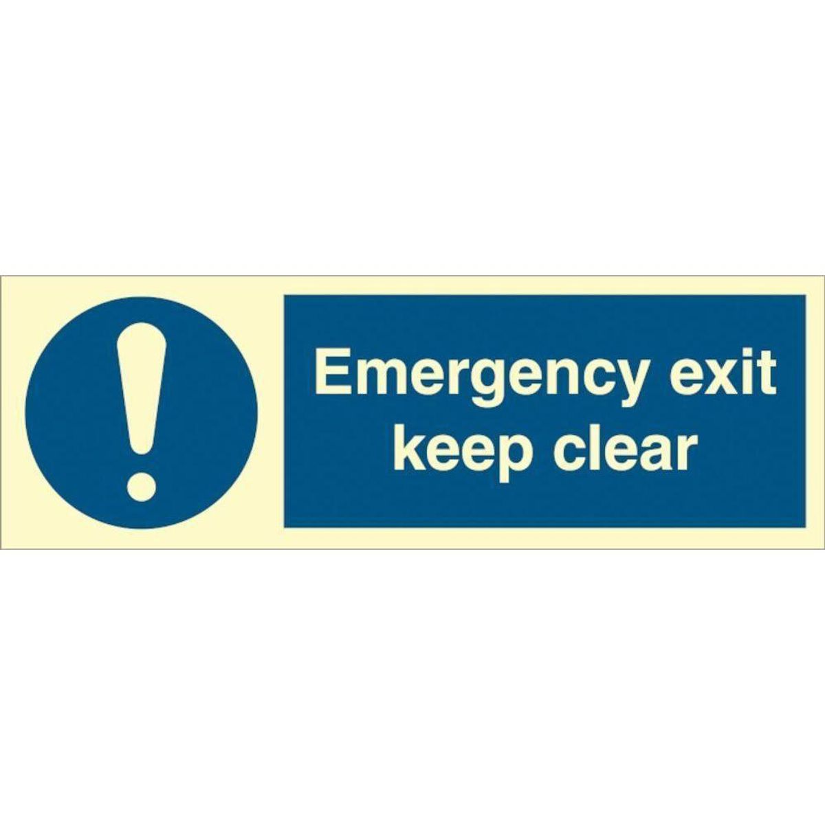 Sign IMO Emergency exit keep clear 106208