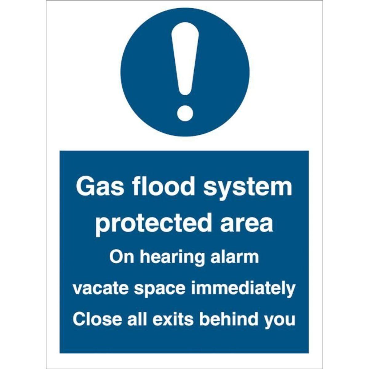 Sign IMO Gas flood system protection area 106059