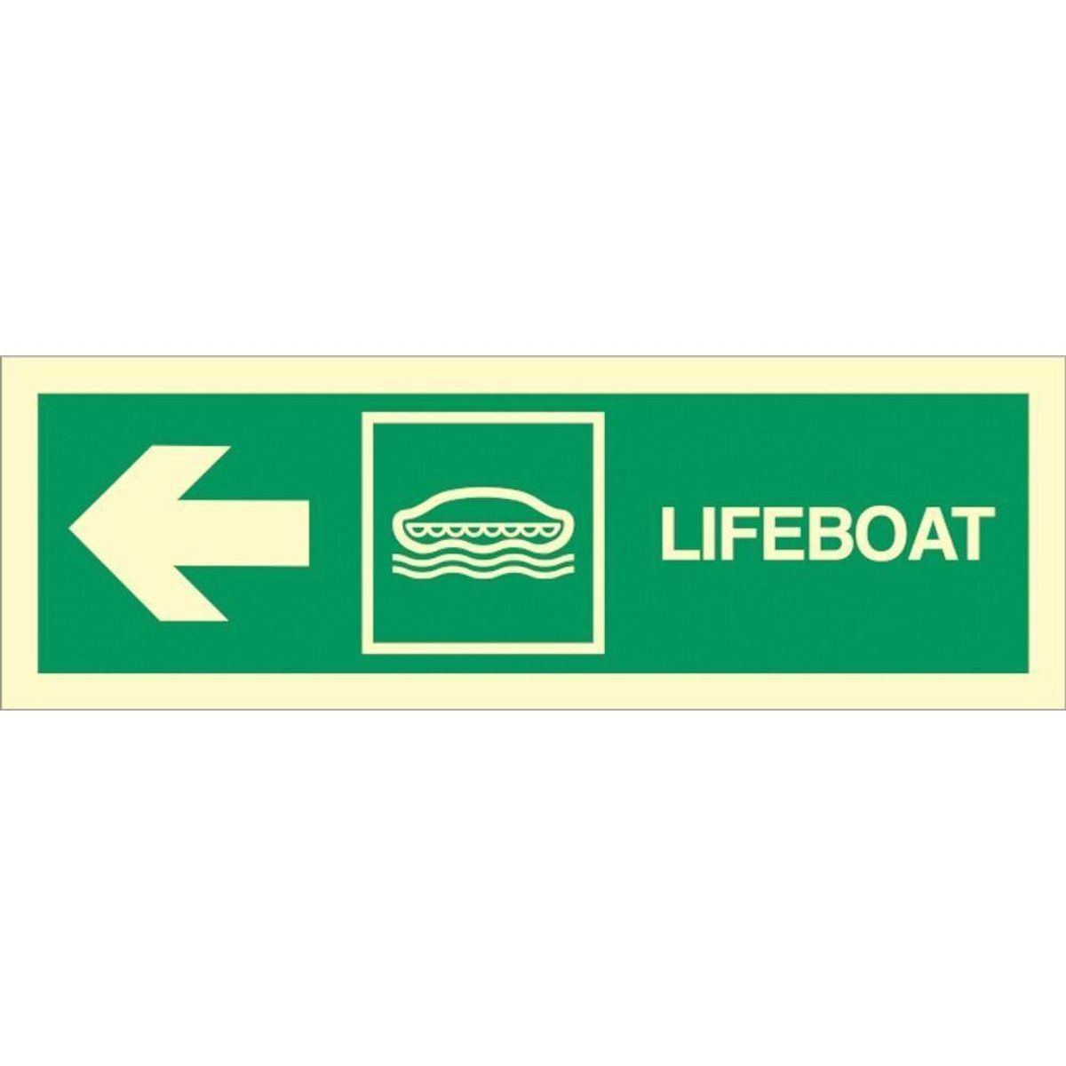 Sign IMO Lifeboat arrow left