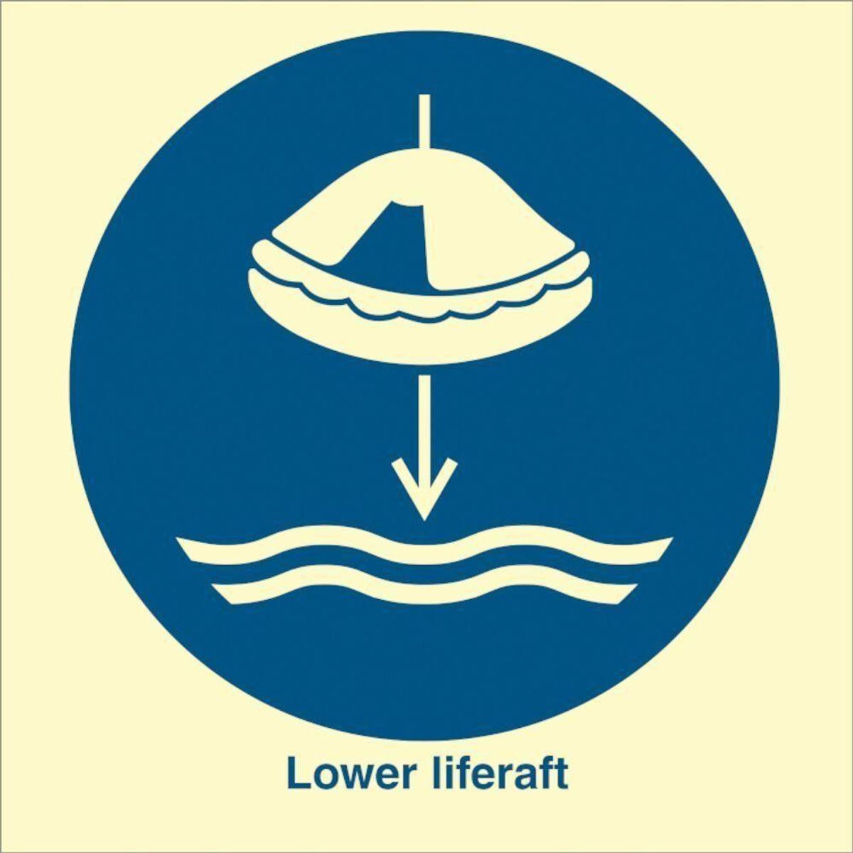 Sign IMO Lower liferaft