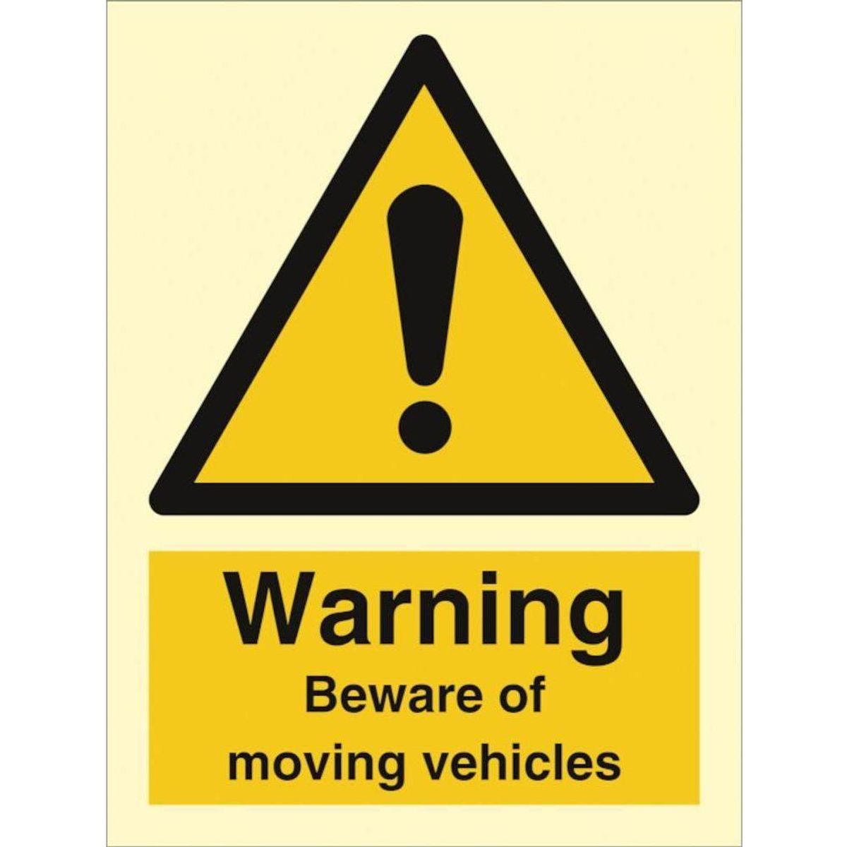 Sign IMO Warning Beware of moving vehicle