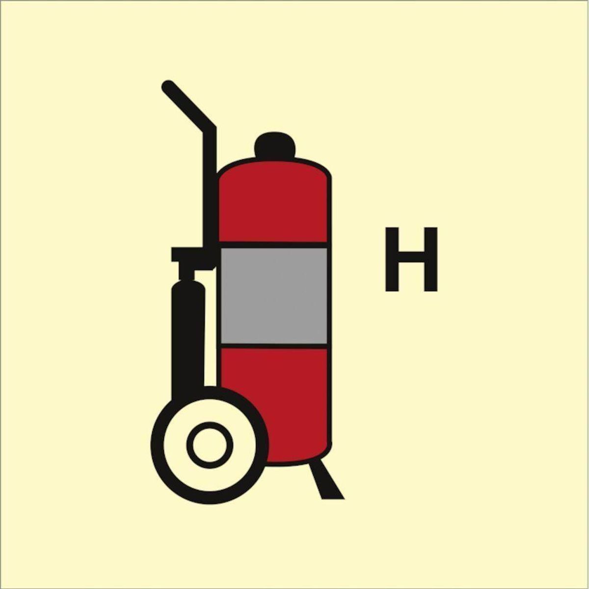 Sign IMO Wheeled fire extinguisher Halon