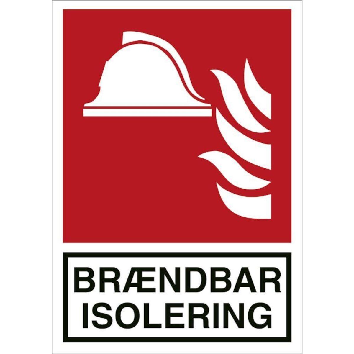 Skilt Brændbar isolering H493