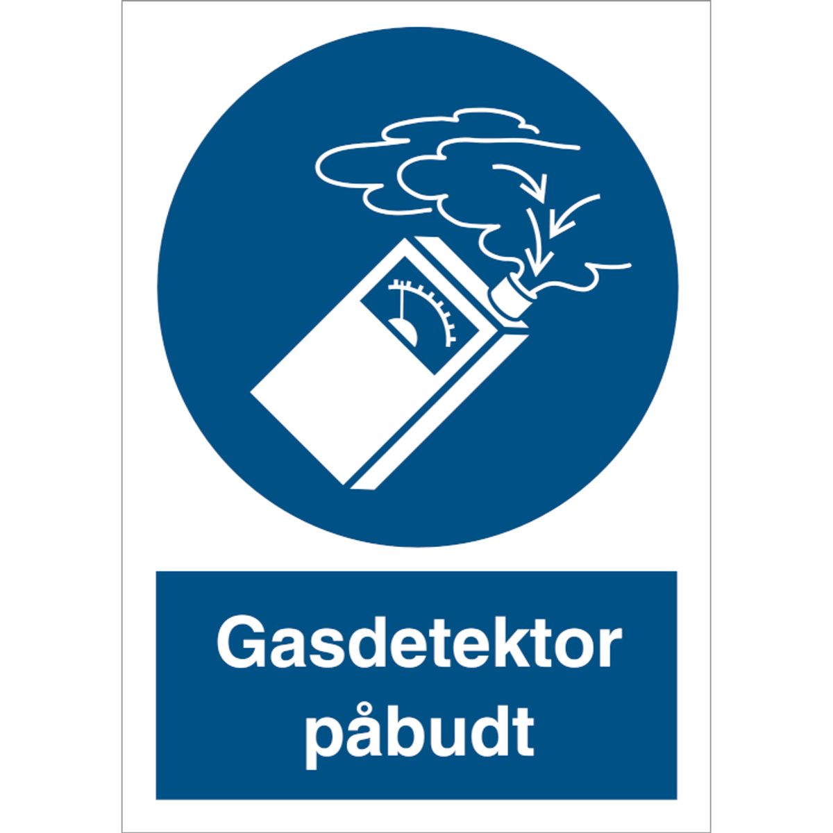 Skilt Gasdetektor påbudt