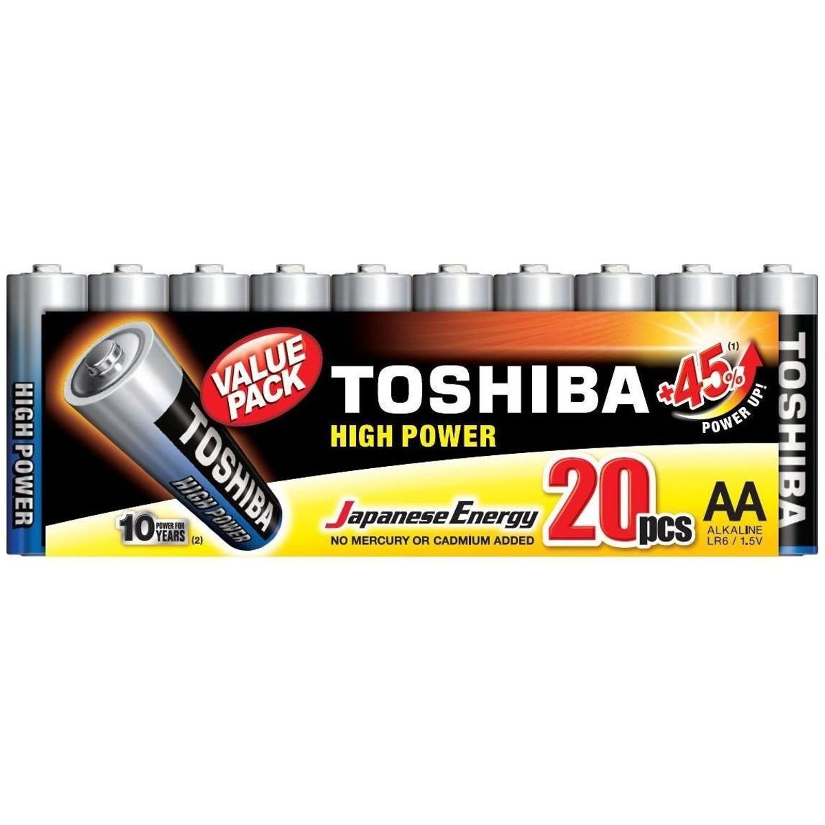 Toshiba Alkaline High Power AA 20 stk