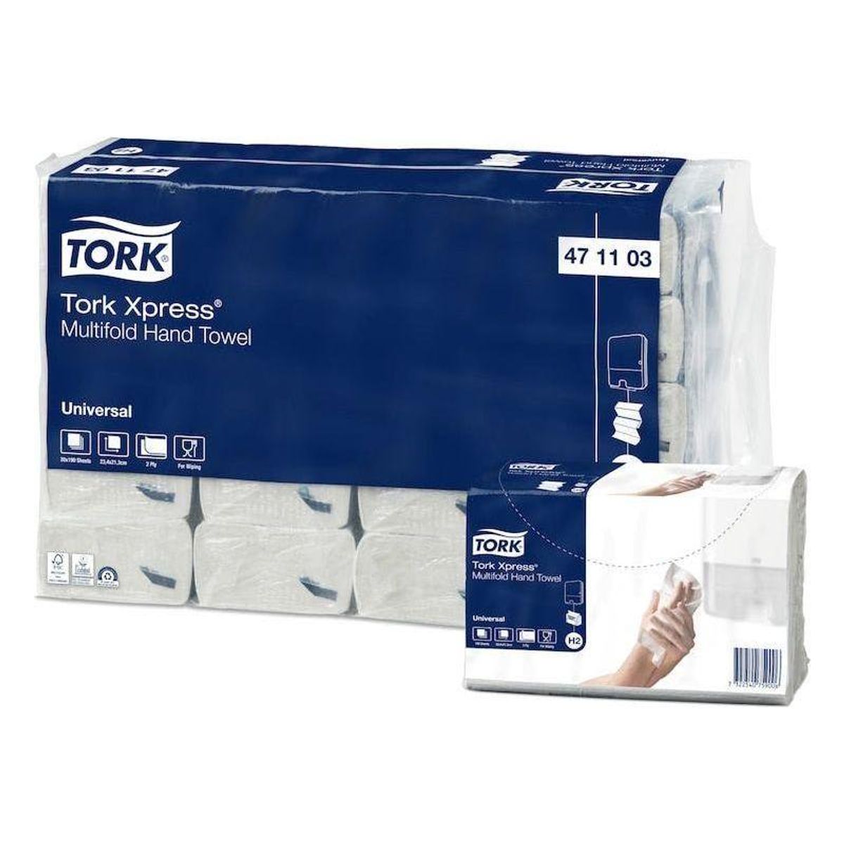 Tork Xpress® Multifold Håndklædeark, Hvid 471103 H2