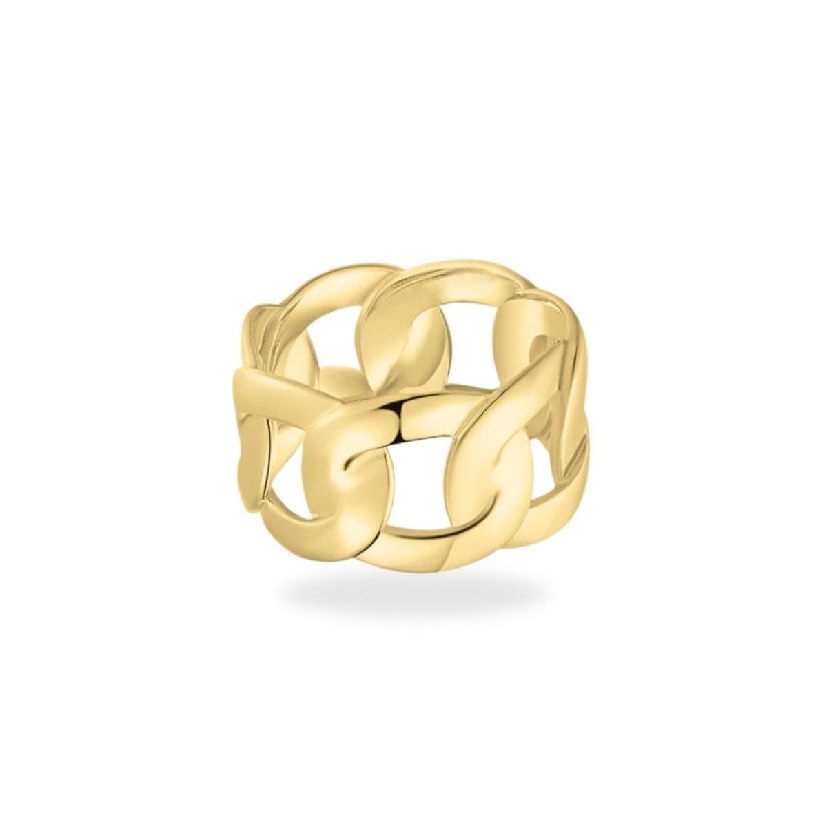 Chunky Panzer Ring 18K Forgyldt - 54