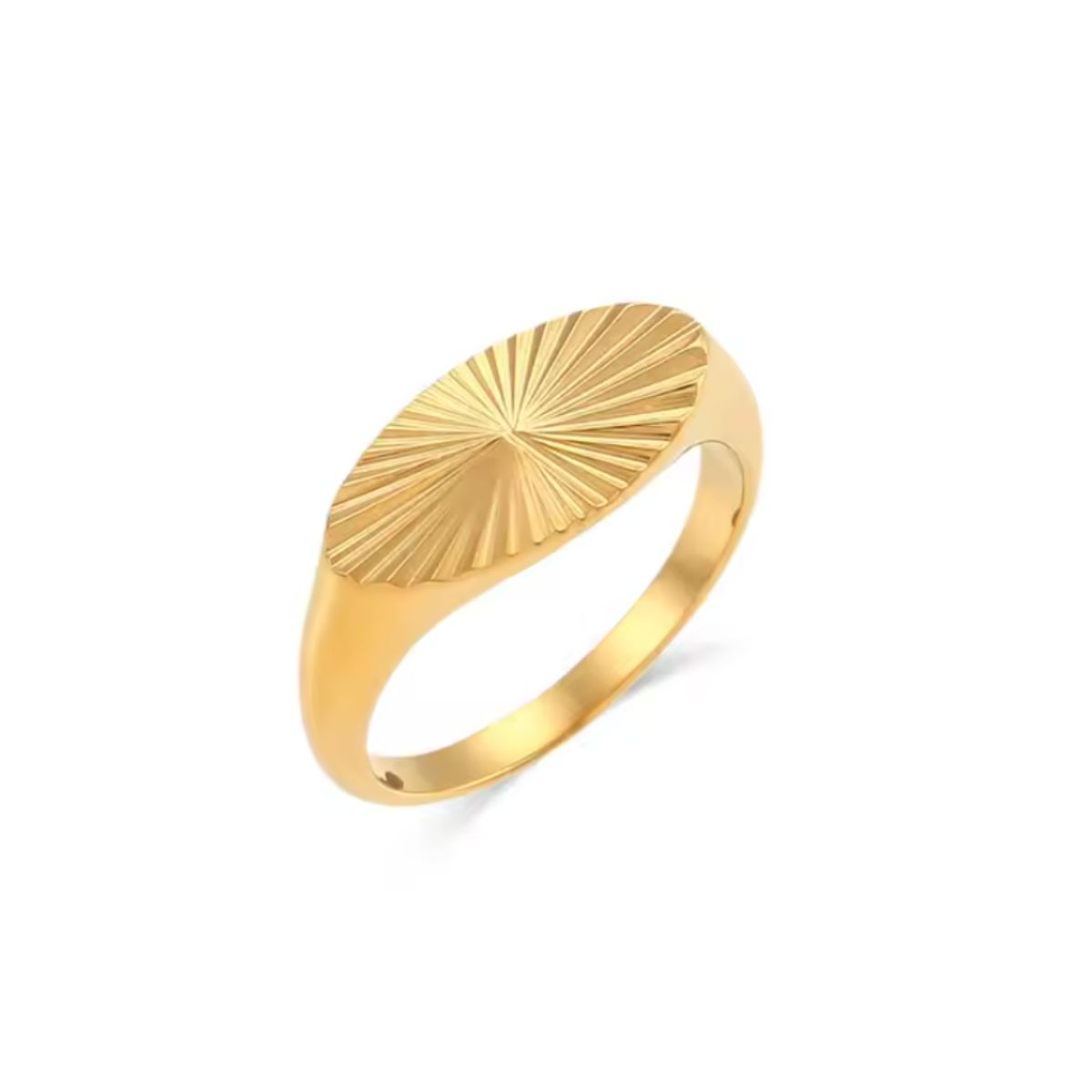 Oval Signet Sunlight Ring 18K Forgyldt - 52