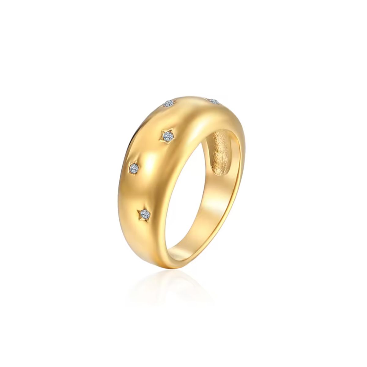 Chunky Star Dome Ring 18K Forgyldt - 57