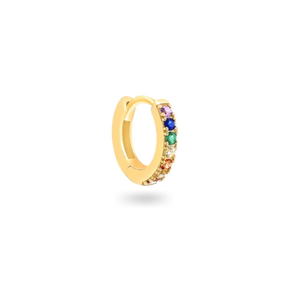 Single Mini Rainbow Hoop 18K Forgyldt