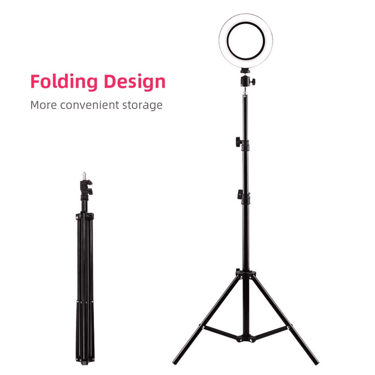 10" LED Ring Light Tripod 160 Cm Høj - iHero