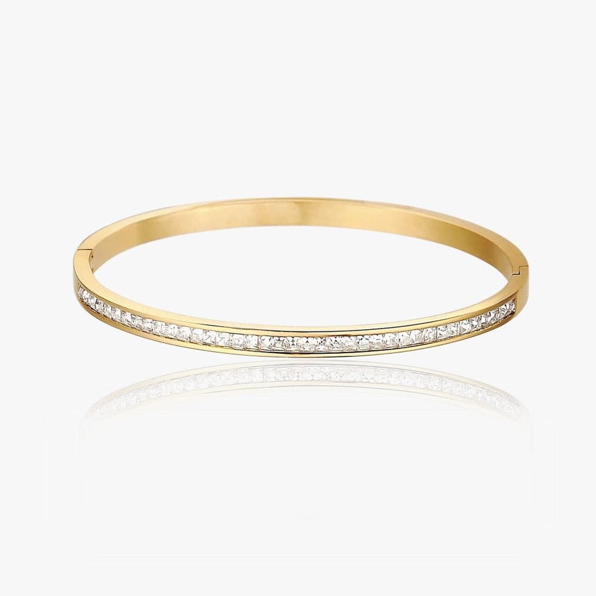 Krystal Bangle Armbånd 18K Guldbelagt