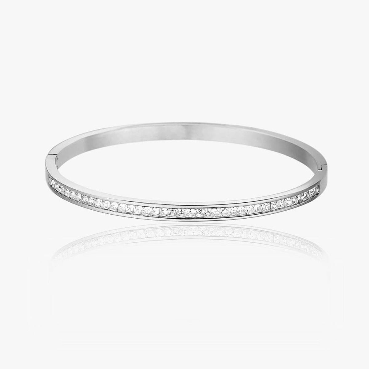 Krystal Bangle Armbånd Sølvbelagt