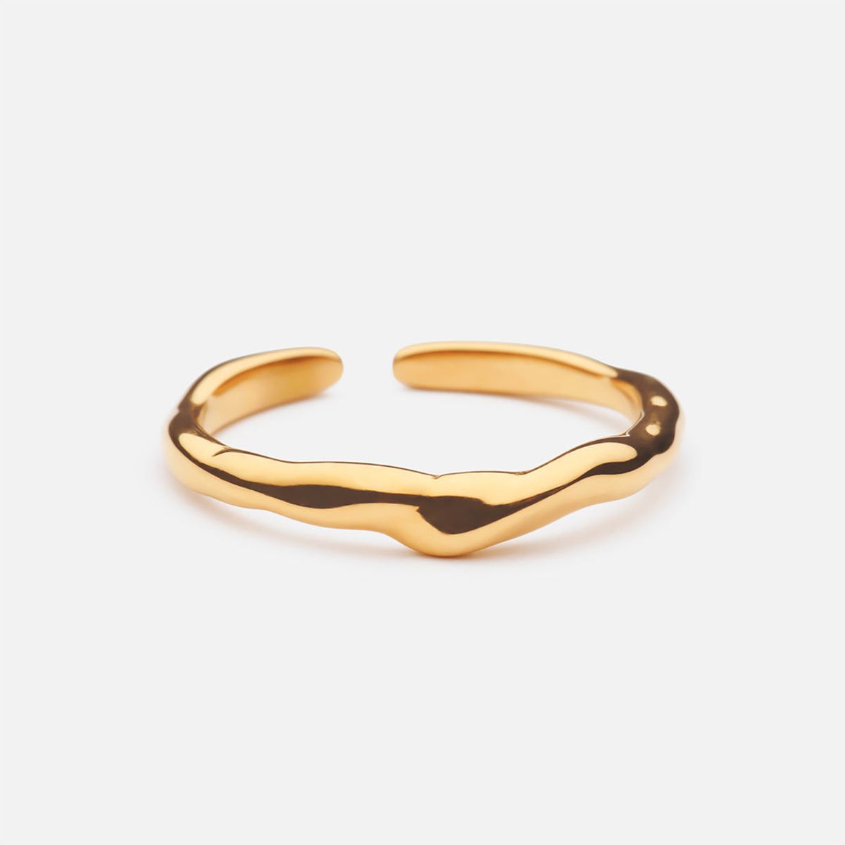 Curve Ring Justerbar 18K Guldbelagt