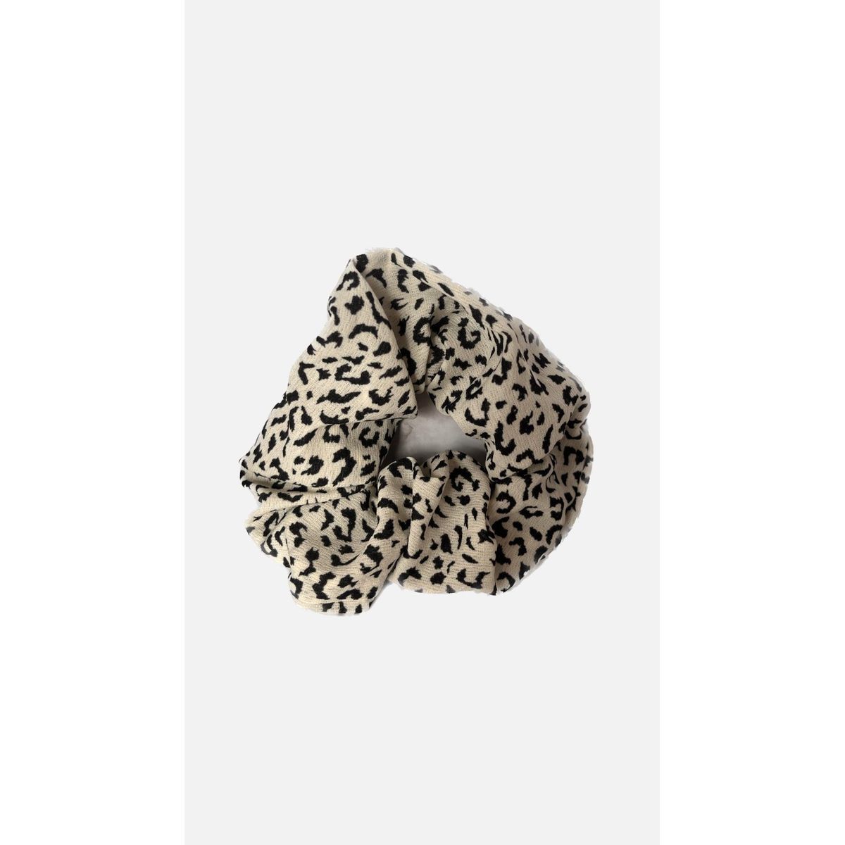 Scrunchie hvid m. Leo print