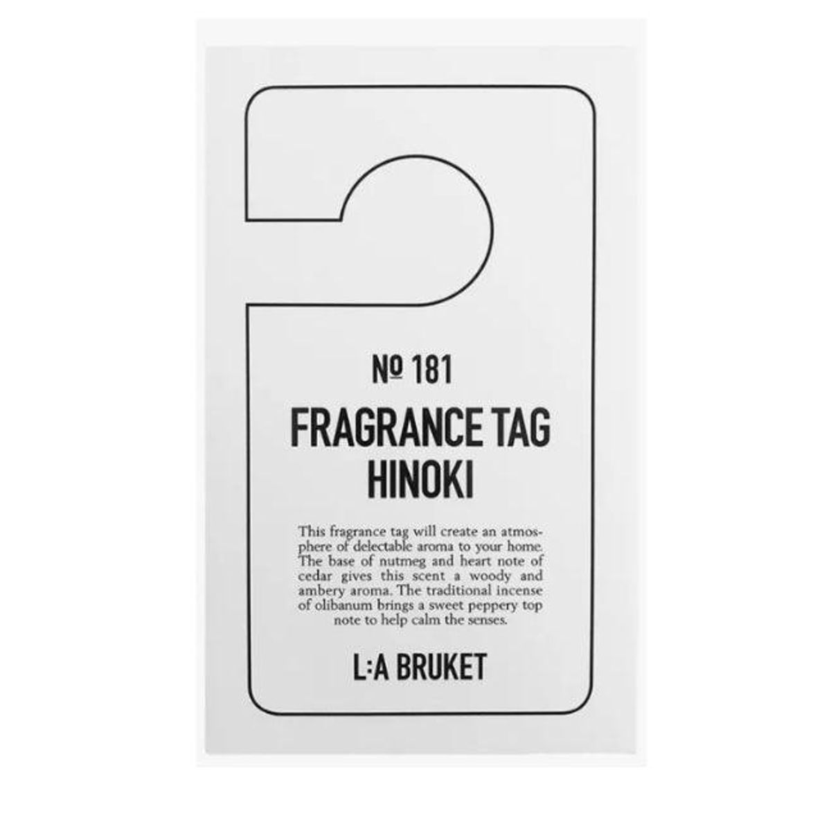 L:a Bruket | Fragrance tag Hinoki