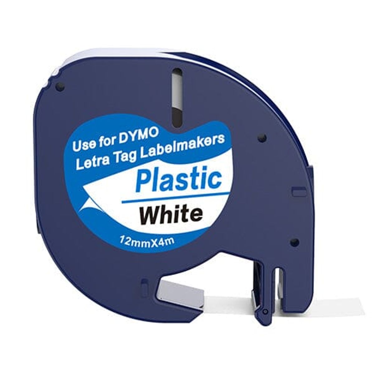 Dymo 91201 / 91221 sort på hvid plastiktape 12 mm S0721610 - Kompatibel