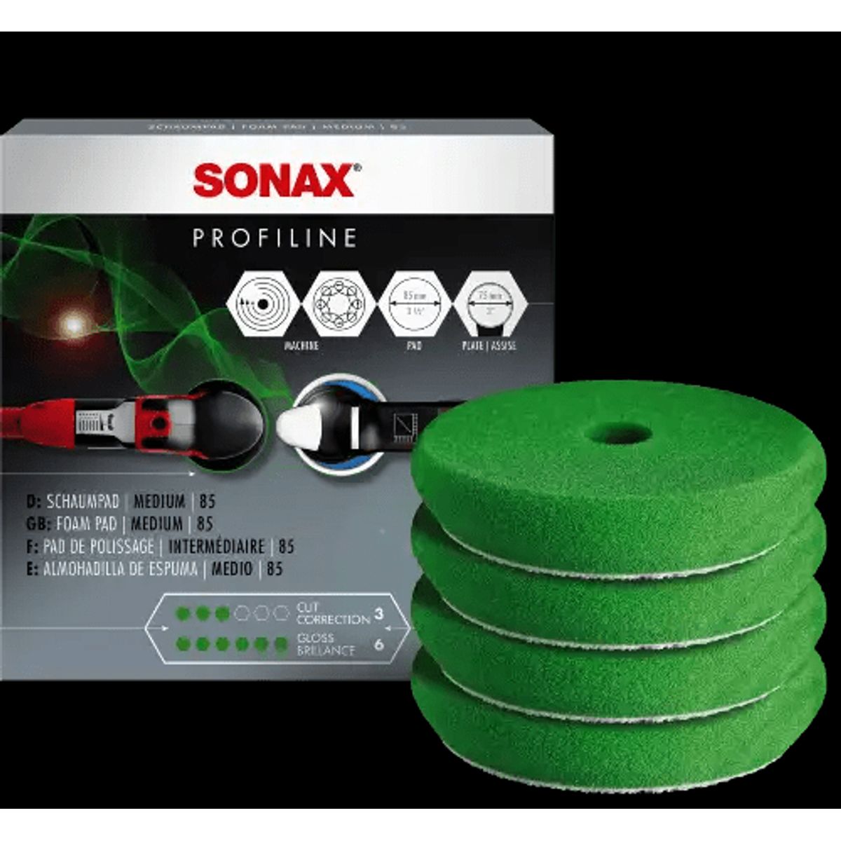 SONAX Profiline Foam Polerskive Grøn 75mm