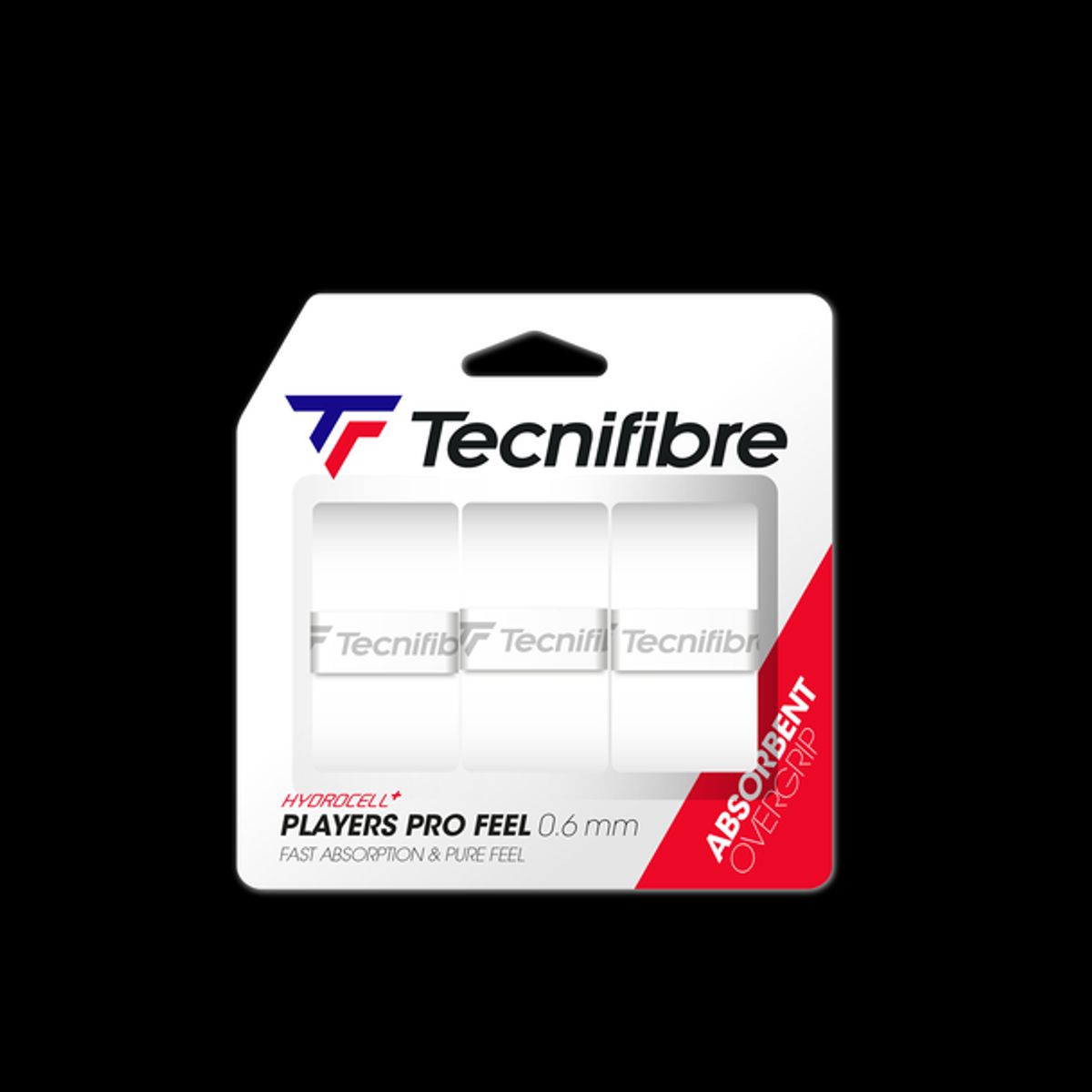 Tecnifibre Players Pro Feel Overgrip (3-pak, hvid)