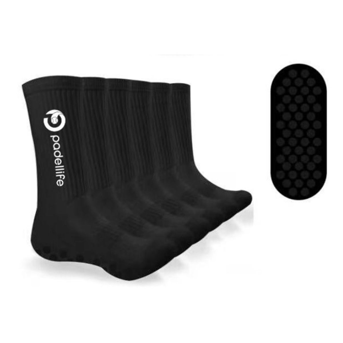 Padellife Gripsocks (1 par, Sort/Hvid)