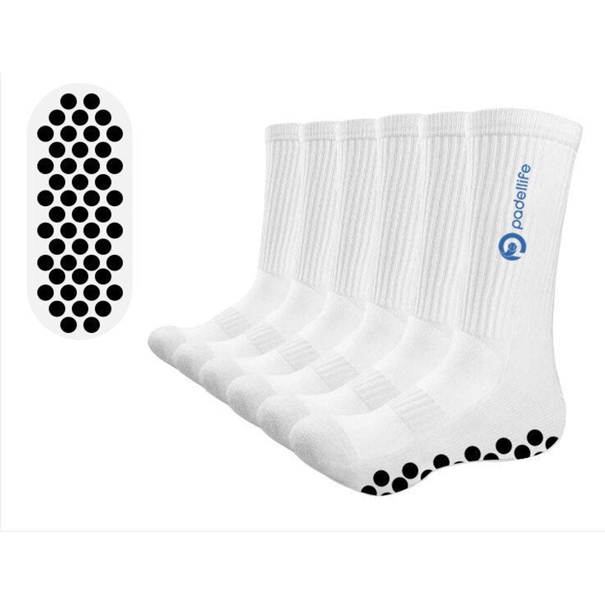 Padellife Gripsocks (1 par, Hvid/Blå)