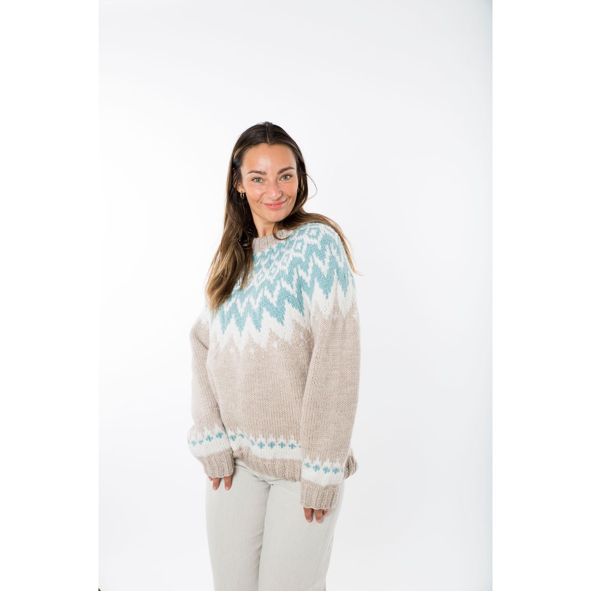 Helena Sweater Round Neck - Fuza Wool - Beige