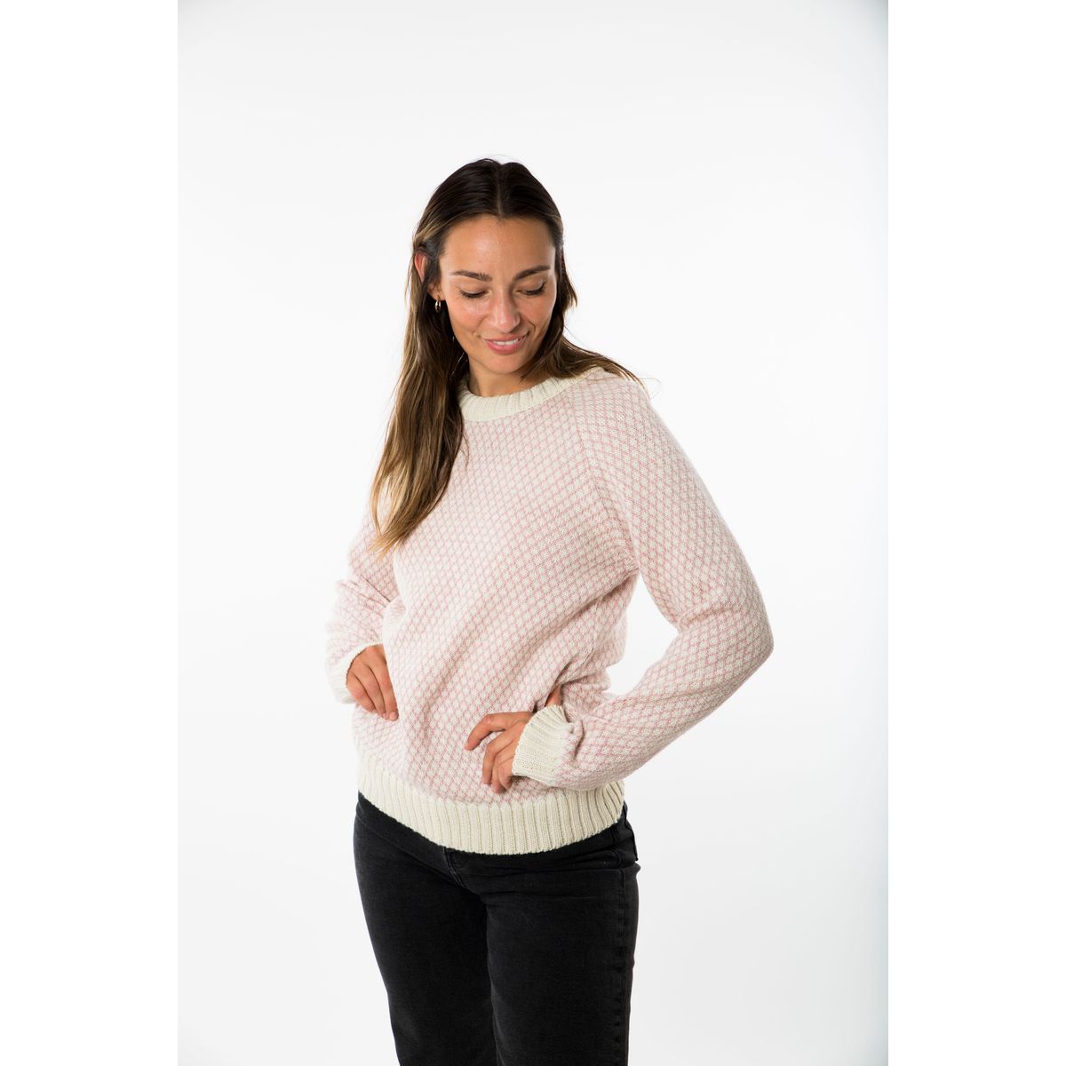 Liv Sweater Round Neck - Fuza Wool - Dark Rose