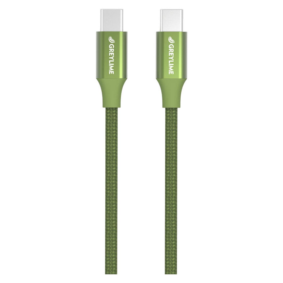 GreyLime Flettet USB-C til USB-C 60W Kabel Grøn 2 m