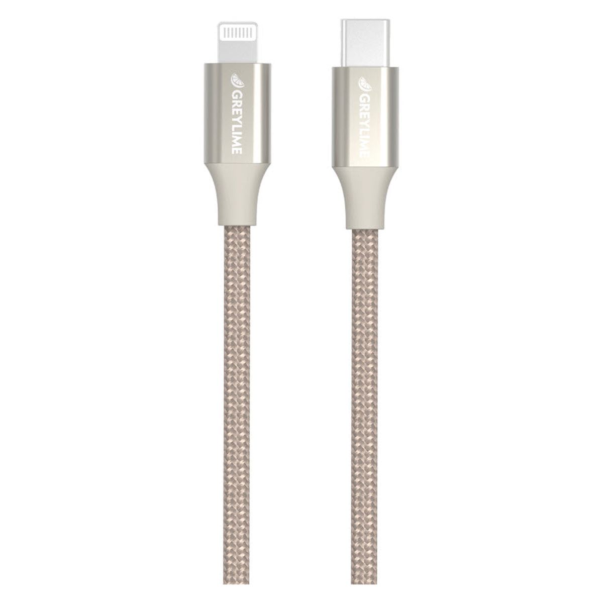 GreyLime Flettet USB-C til MFi Lightning Kabel Beige 1 m