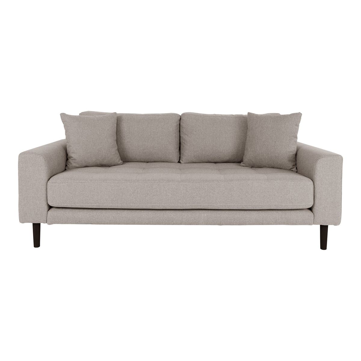 Lido 2,5 Personers Sofa - 2,5 Personers Sofa, Stone Med To Puder Og Sorte Træben, Hn1030