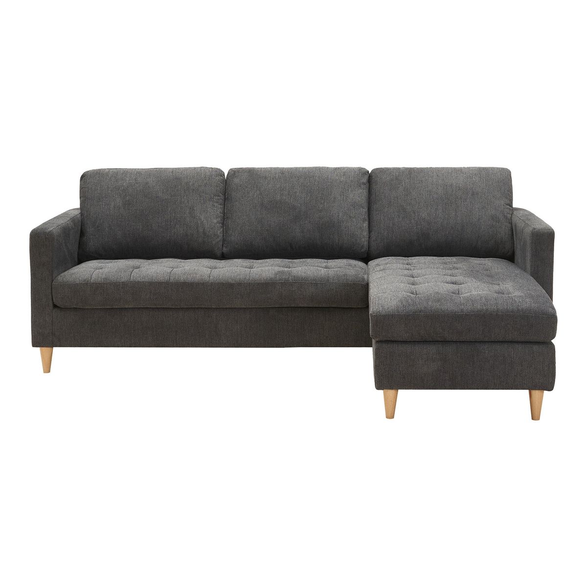 Firenze Sofa - Sofa, Mørkegrå Med Natur Træben, Hn1045