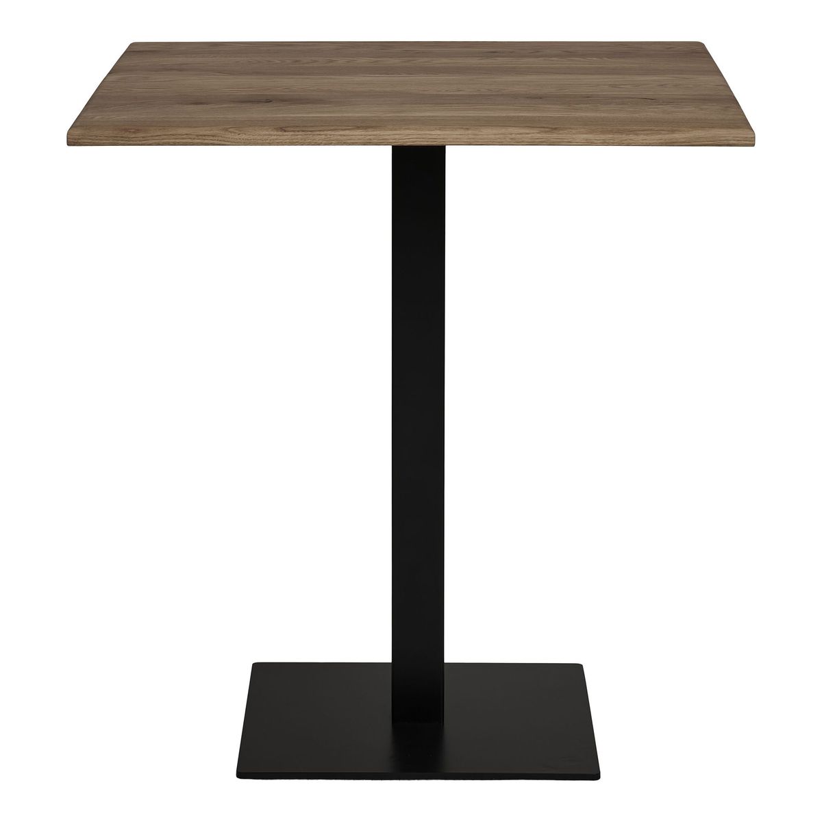 Lignano Cafebord - Cafebord, Smoked Eg, Sort Metal Base 70X70X75 Cm