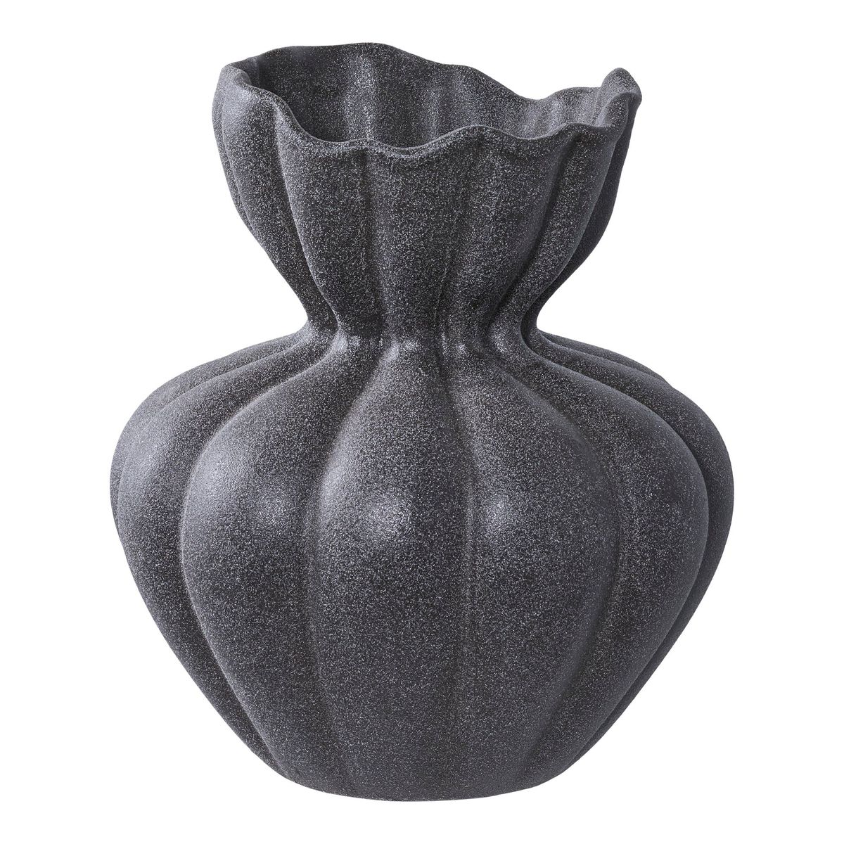 Vase - Vase, Keramik, Sort Ø17,2X19,4 Cm