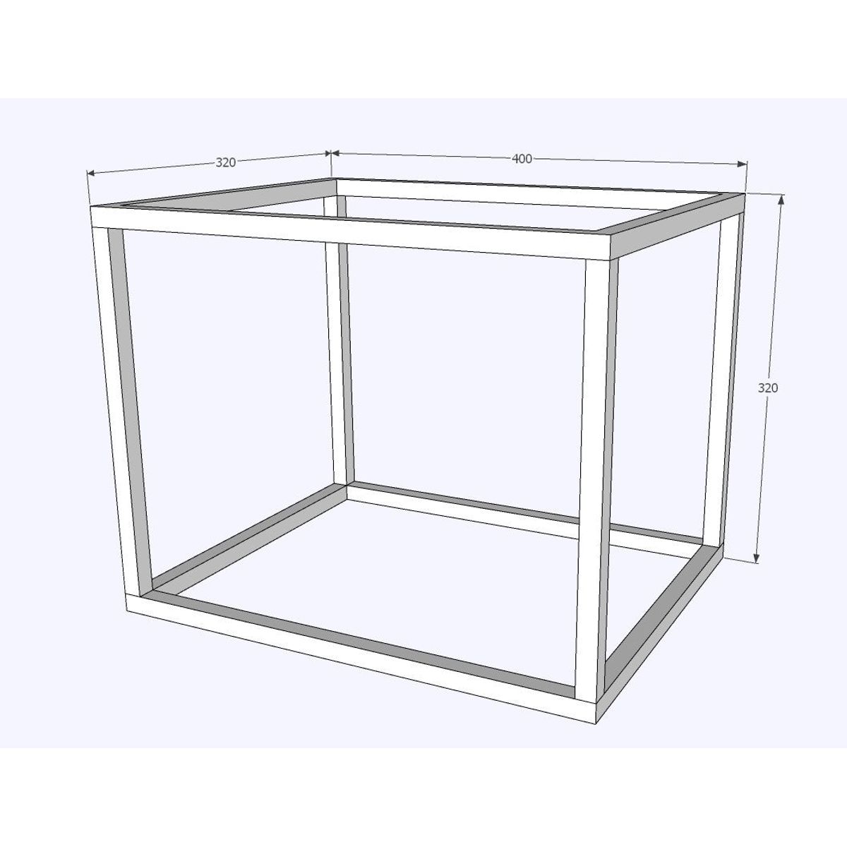 New Yorker stålramme reol modul - L 400 x H 320 X D 320