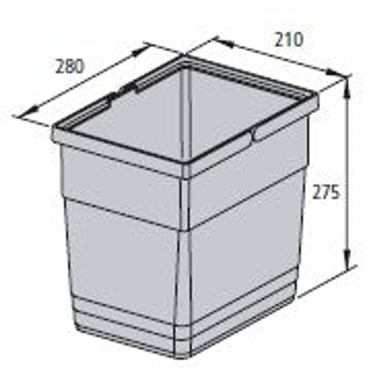 Ninka system, løse spande og tilbehør - 13.5 liter H275x210x280