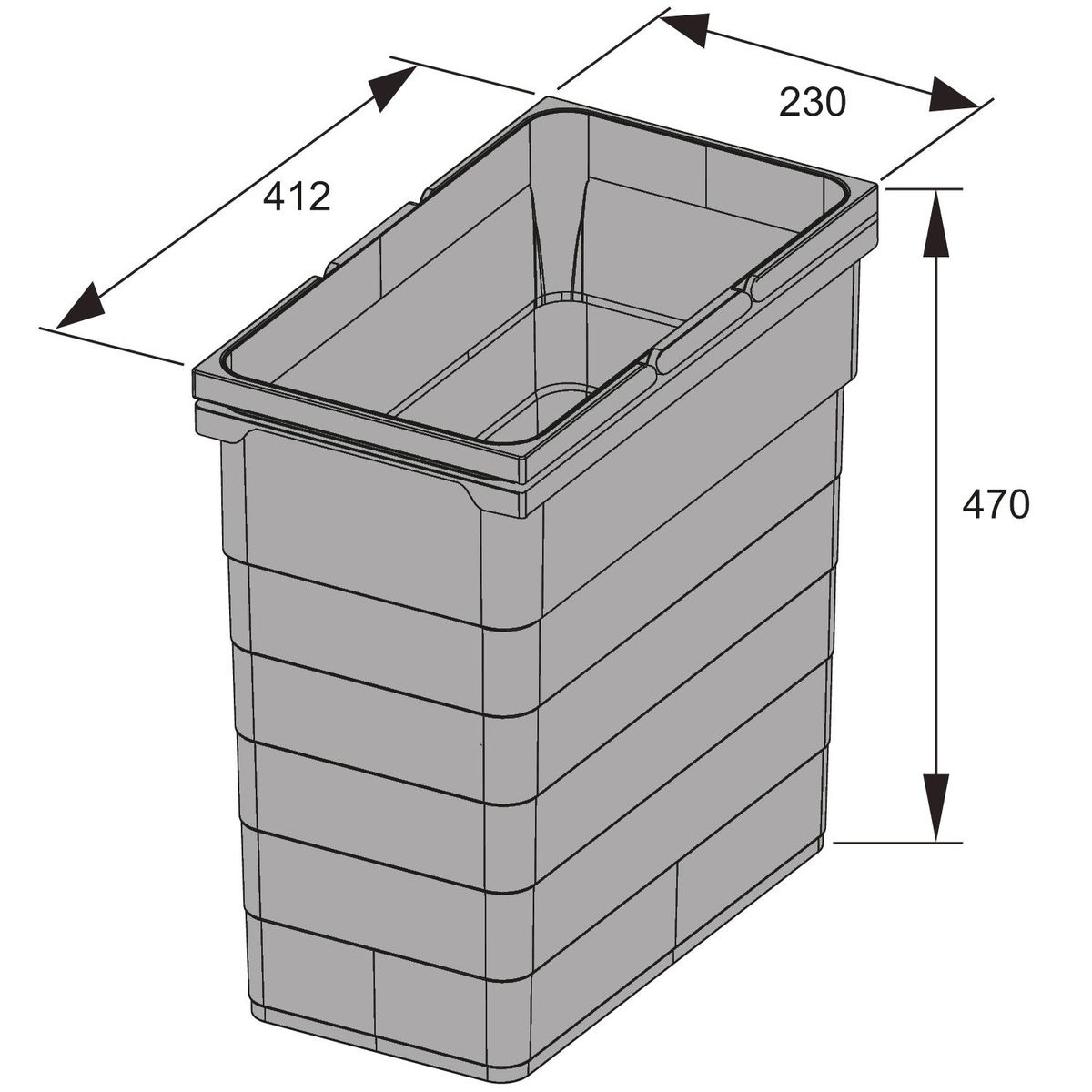 Ninka system, løse spande og tilbehør - 35 liter H470x412x230