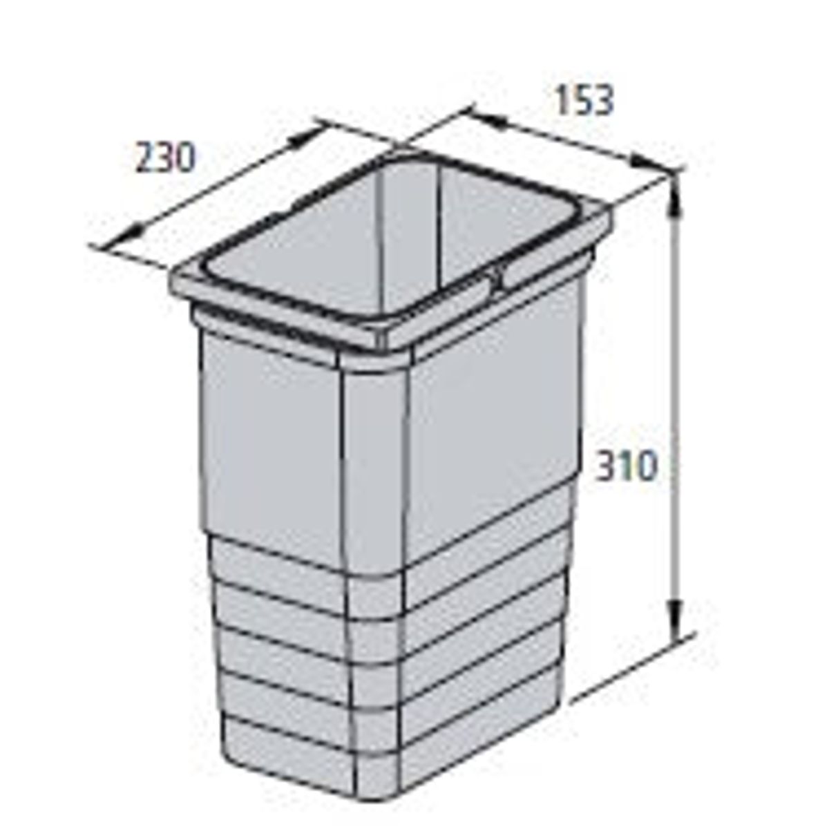 Ninka system, løse spande og tilbehør - 8 liter H310x230x153