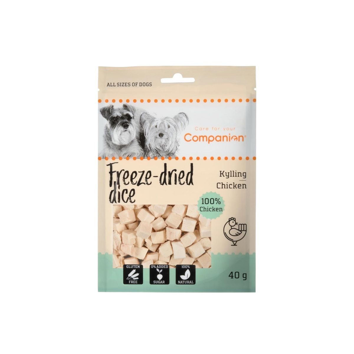 Companion Freeze-dried Dice - kylling - 3. stk