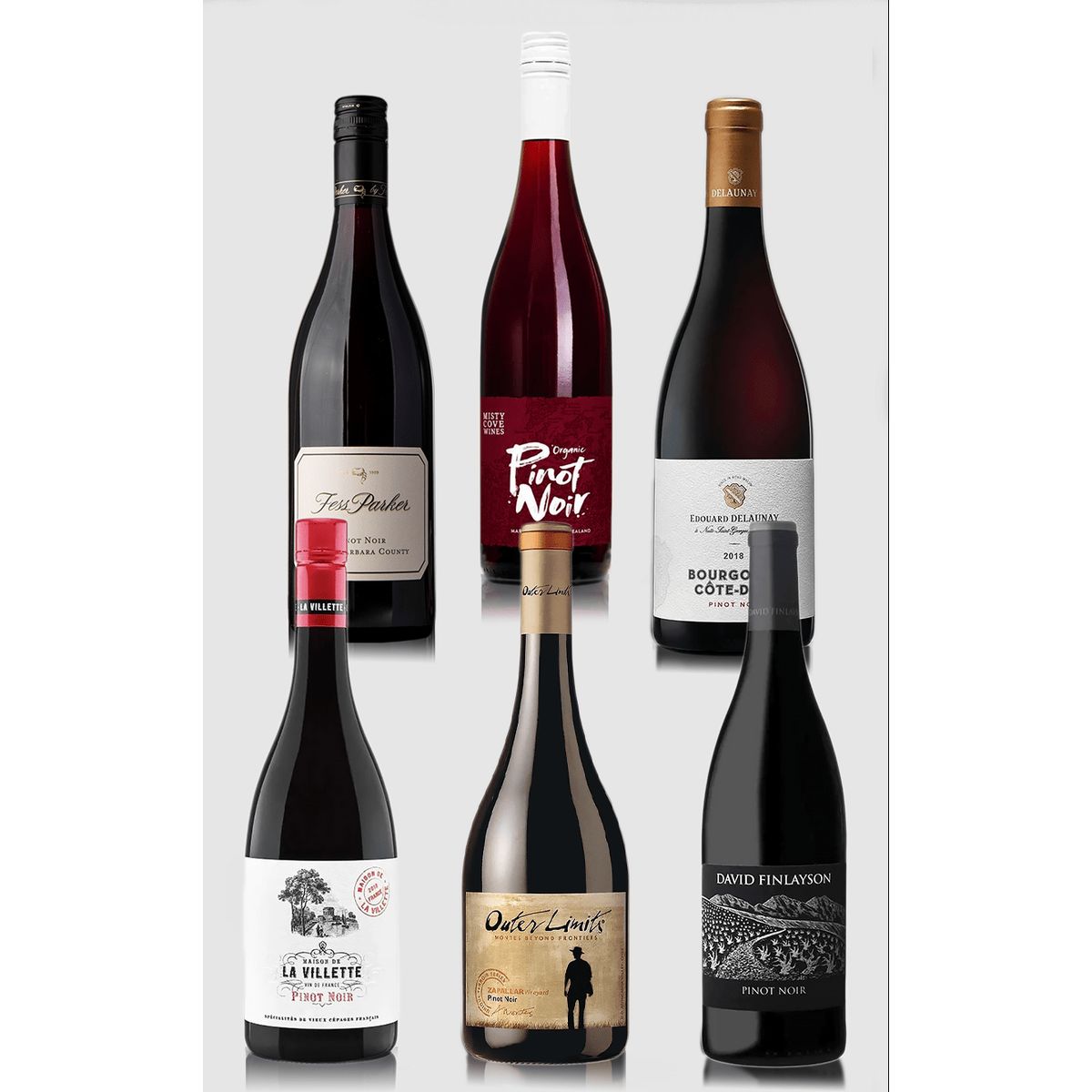 Smagekasse med 6 flasker forskellige Pinot Noir