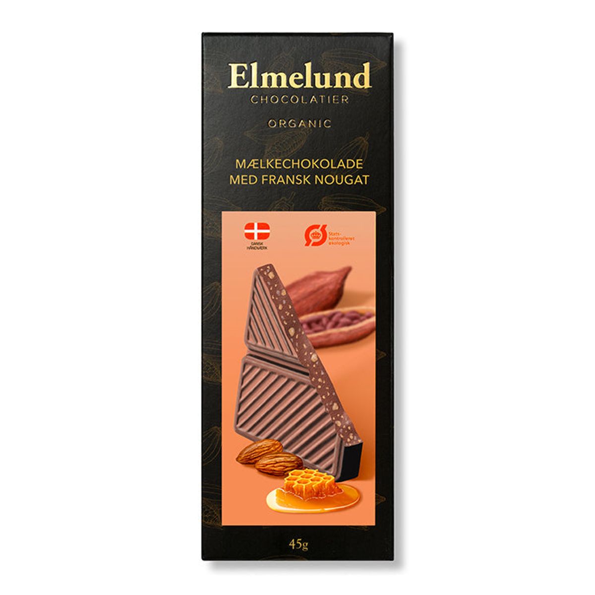 Chokoladeplade, mælkechokolade med fransk nougat (økologisk)