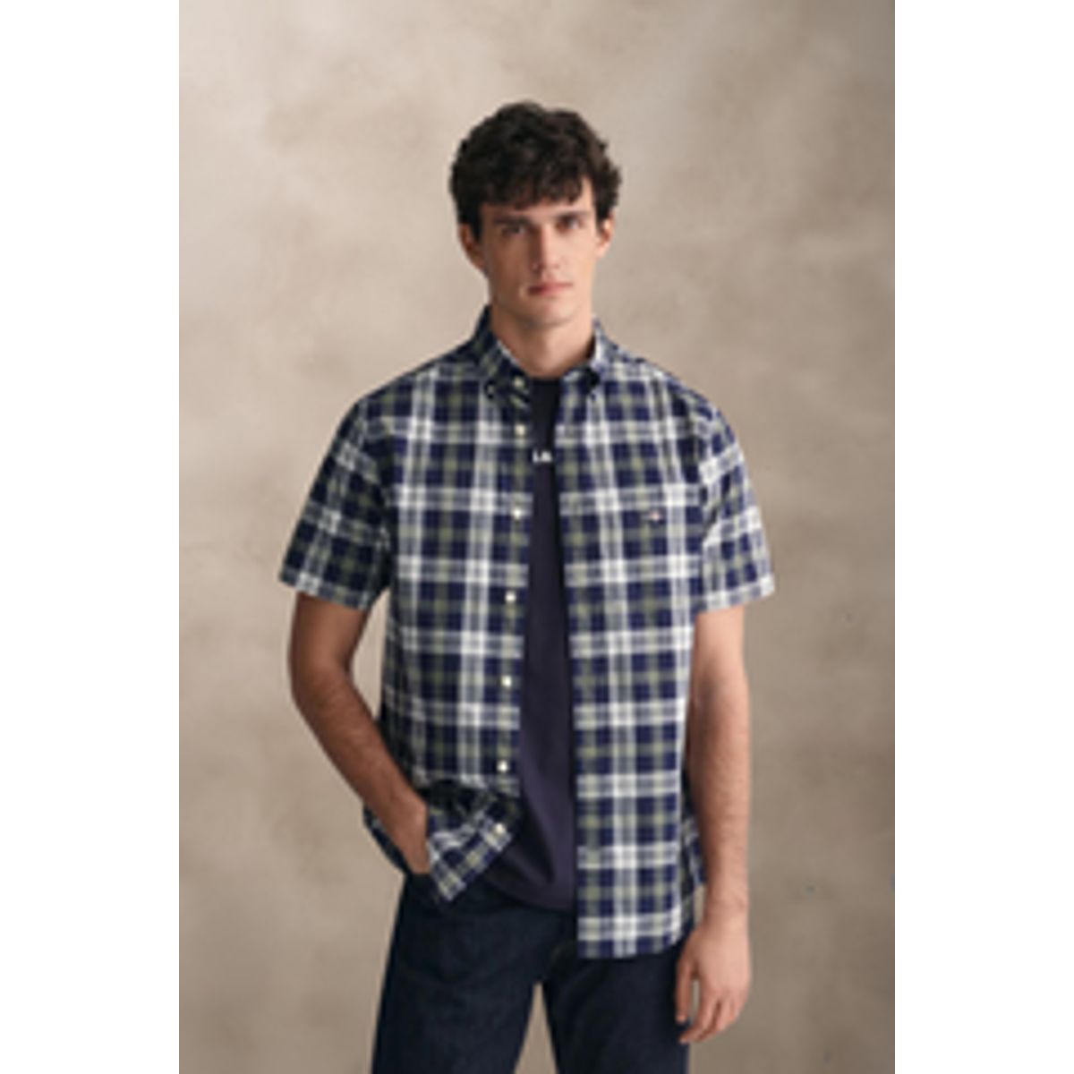 REG POPLIN CHECK SS SHIRT