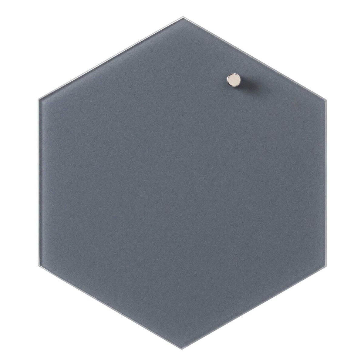 Hexagonal 21 cm. Grå Magnetisk glastavle