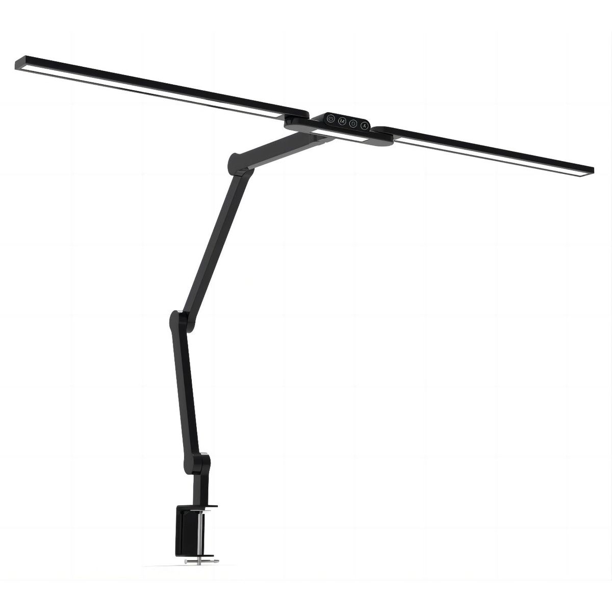 Skrivebordslampe - LED - Tranformerbar med svingarm og holder - 1600 Lumen - Sort