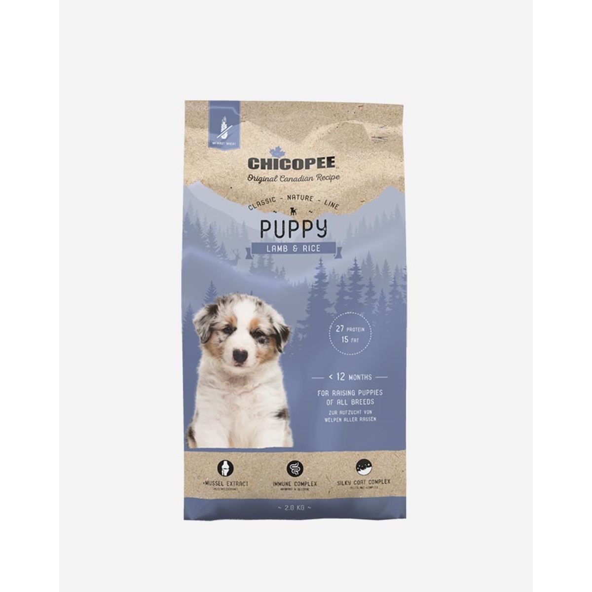 Chicopee Classic Nature Line Puppy - Lam og Ris - 2 kg