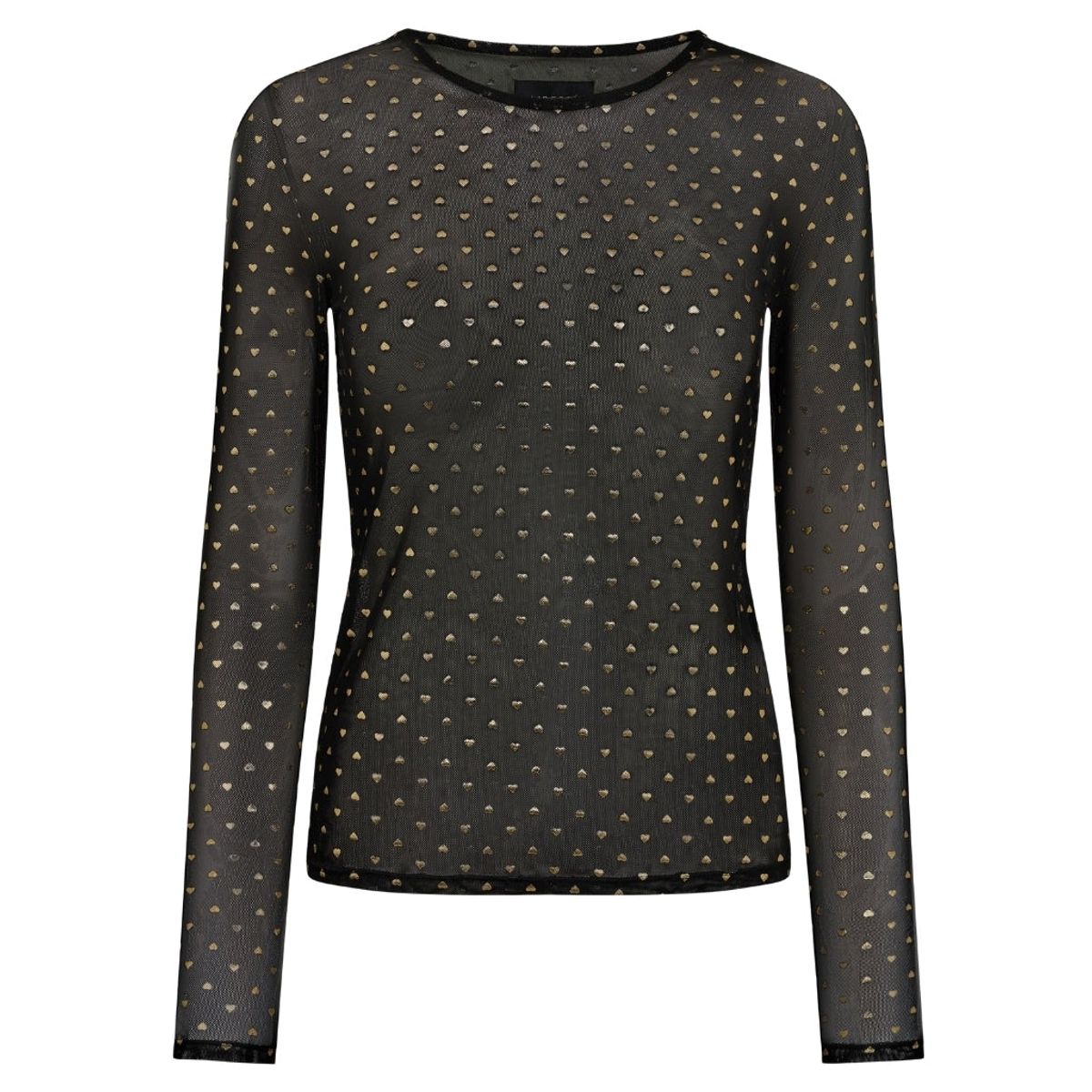 LIBERTÃ dame bluse MESH - BLACK GOLD HEART